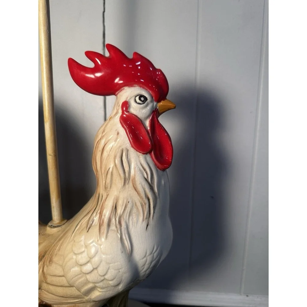 Vintage Rooster Table Lamp Ceramic‎ Farmhouse Country Kitchen Decor